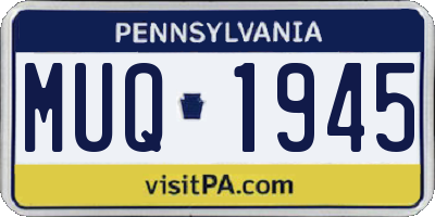 PA license plate MUQ1945