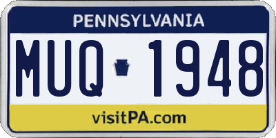 PA license plate MUQ1948