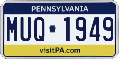 PA license plate MUQ1949