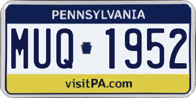 PA license plate MUQ1952