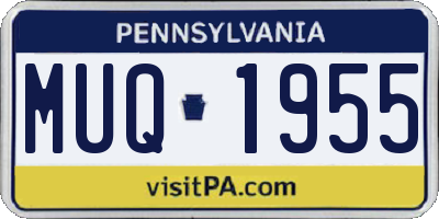 PA license plate MUQ1955