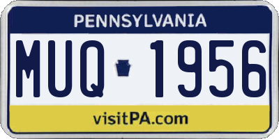 PA license plate MUQ1956