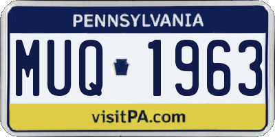 PA license plate MUQ1963