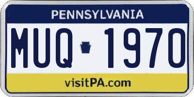 PA license plate MUQ1970