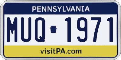 PA license plate MUQ1971