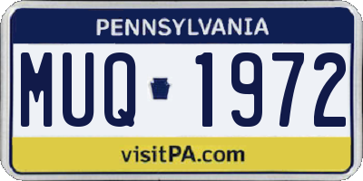 PA license plate MUQ1972