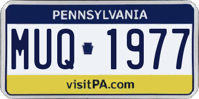 PA license plate MUQ1977