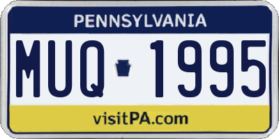 PA license plate MUQ1995