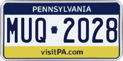 PA license plate MUQ2028