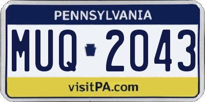 PA license plate MUQ2043
