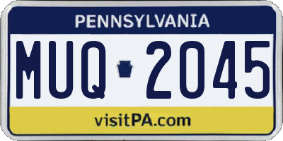 PA license plate MUQ2045
