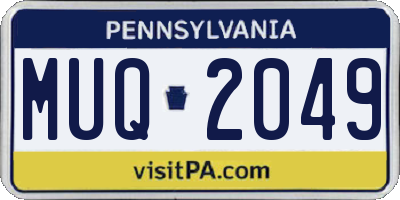 PA license plate MUQ2049