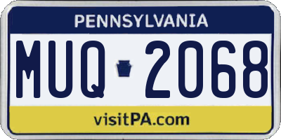 PA license plate MUQ2068