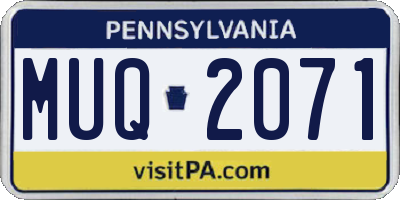 PA license plate MUQ2071