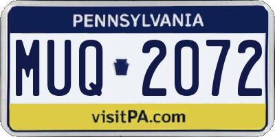 PA license plate MUQ2072