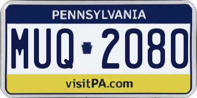 PA license plate MUQ2080