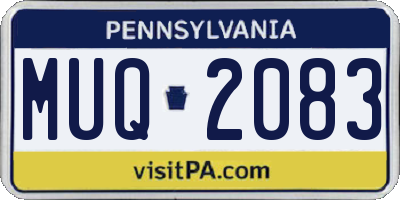 PA license plate MUQ2083