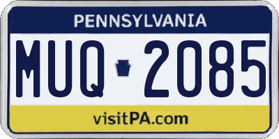 PA license plate MUQ2085