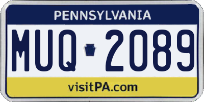PA license plate MUQ2089