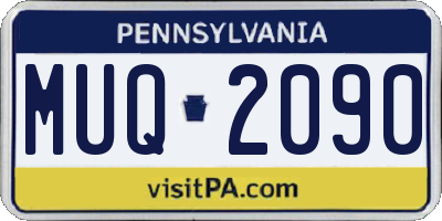 PA license plate MUQ2090