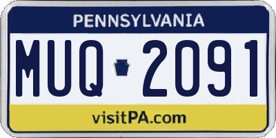 PA license plate MUQ2091