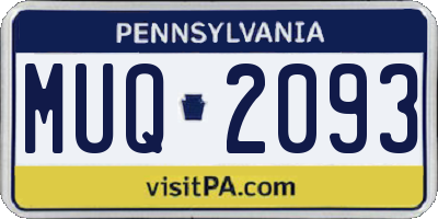 PA license plate MUQ2093
