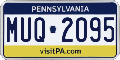 PA license plate MUQ2095