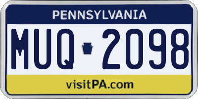 PA license plate MUQ2098