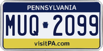 PA license plate MUQ2099