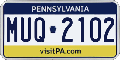 PA license plate MUQ2102