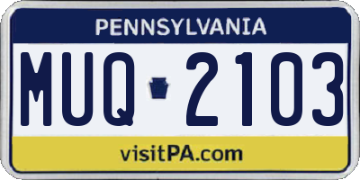 PA license plate MUQ2103