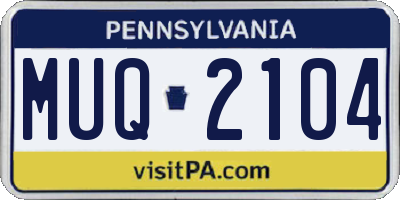 PA license plate MUQ2104