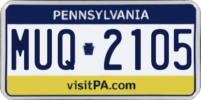 PA license plate MUQ2105