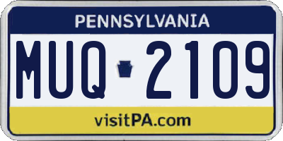 PA license plate MUQ2109