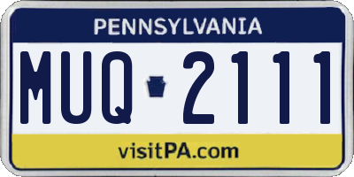 PA license plate MUQ2111
