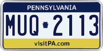 PA license plate MUQ2113