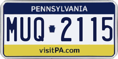 PA license plate MUQ2115