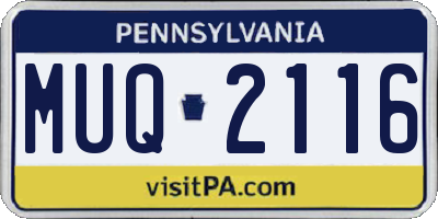 PA license plate MUQ2116