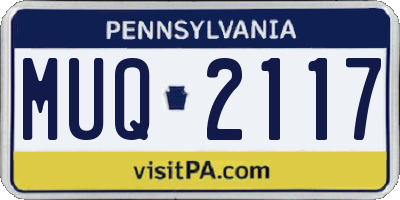 PA license plate MUQ2117