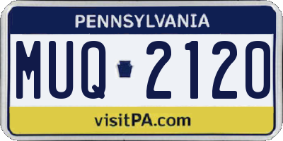 PA license plate MUQ2120