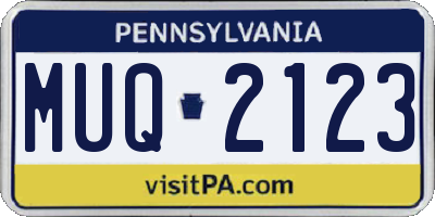 PA license plate MUQ2123