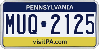 PA license plate MUQ2125