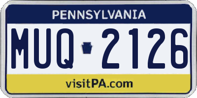 PA license plate MUQ2126