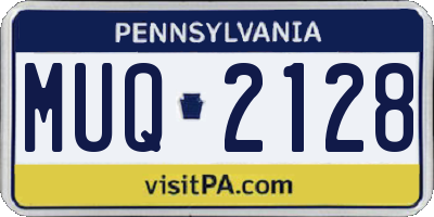 PA license plate MUQ2128