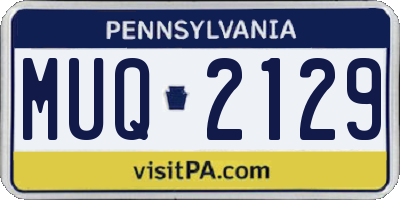 PA license plate MUQ2129