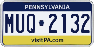 PA license plate MUQ2132