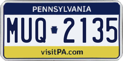 PA license plate MUQ2135