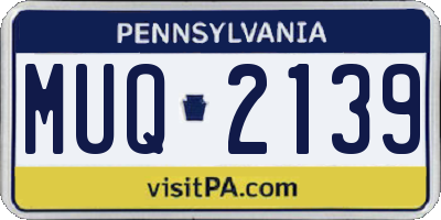 PA license plate MUQ2139