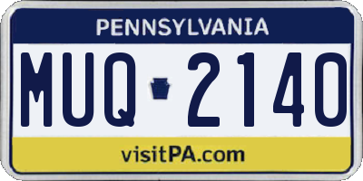 PA license plate MUQ2140