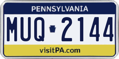 PA license plate MUQ2144